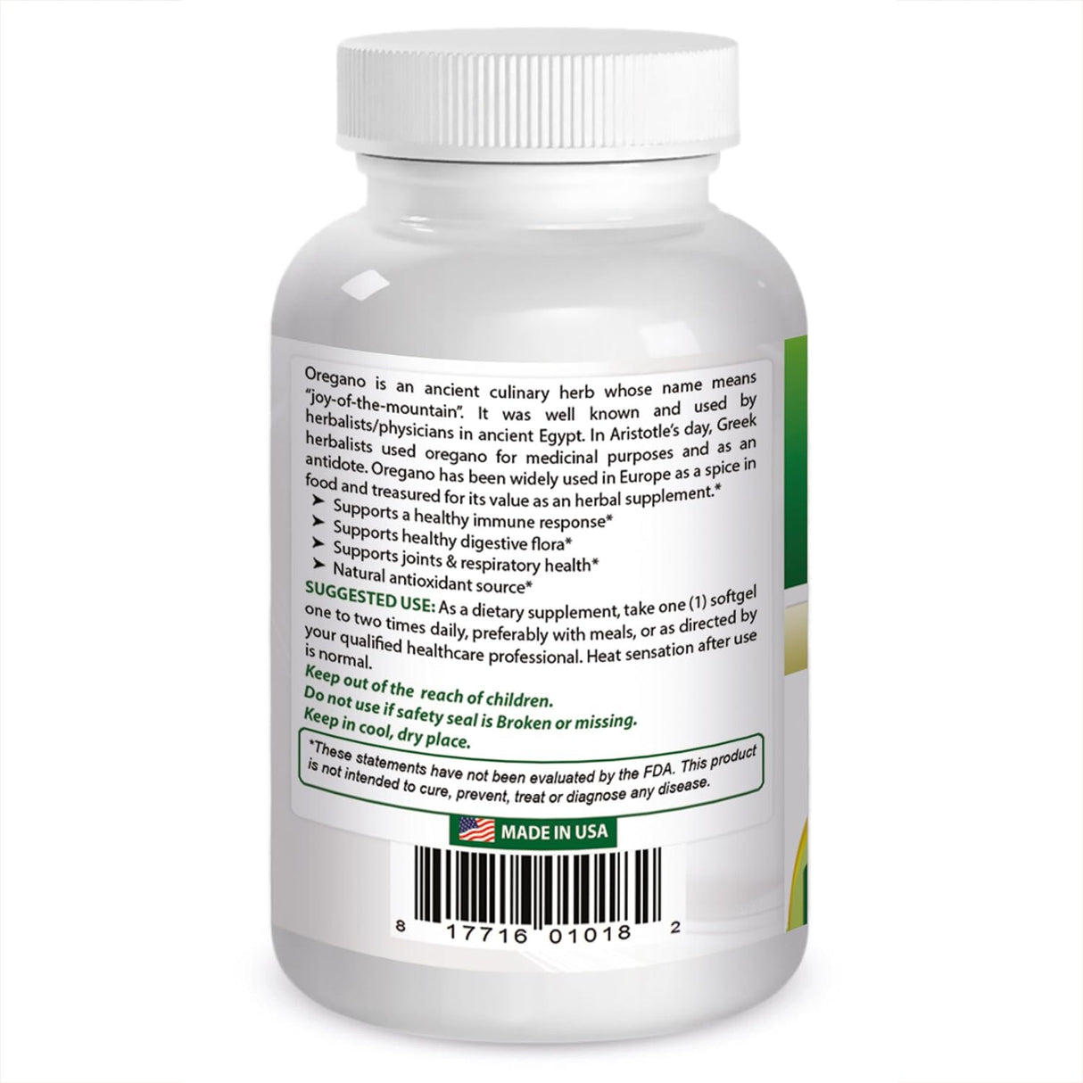 Aceite de Orégano 250 Mg Softgels, 120 unidades