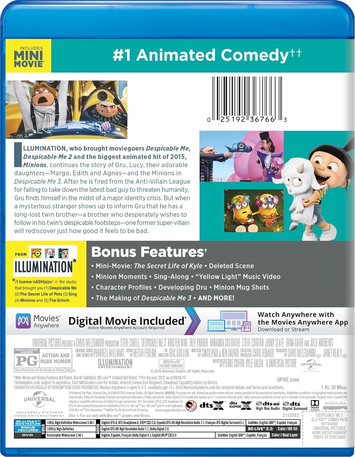 Despicable Me 3 Edición Especial (Blu-ray + DVD + Digital)