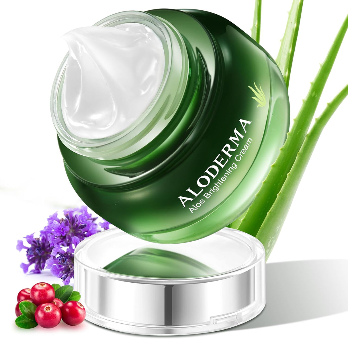 Crema facial iluminada con aloe vera 80% orgánico Aloderma