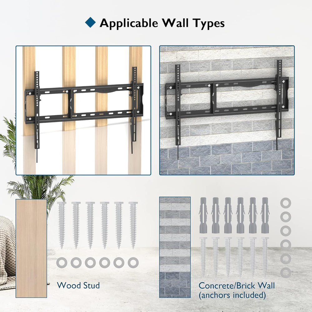 Soporte de pared para TV BONTEC, 17-86, hasta 165LBS, VESA 600x400