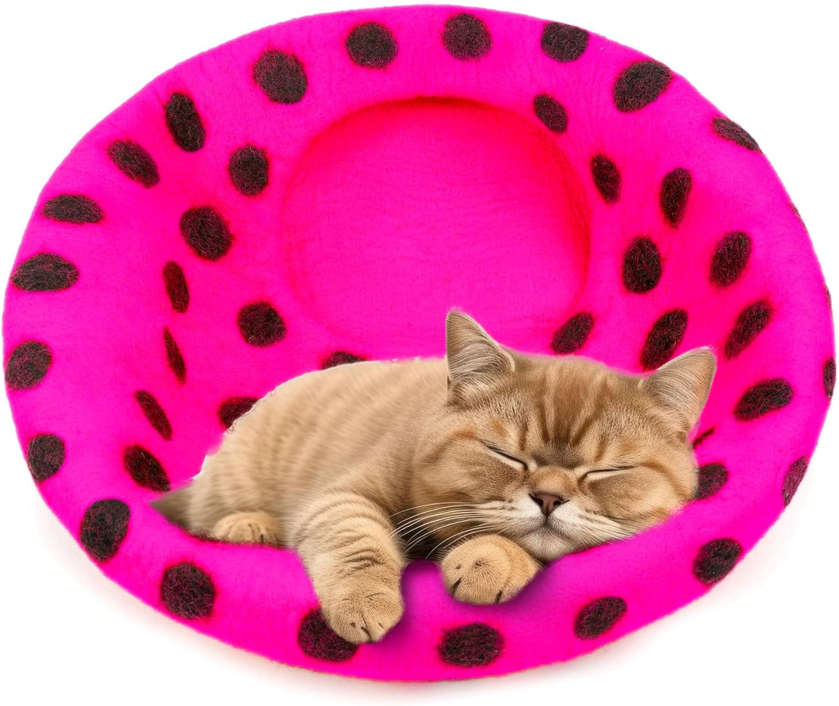 Cueva para Gatos Woolygon - Feltro Premium, Ecológica, Polka Dot