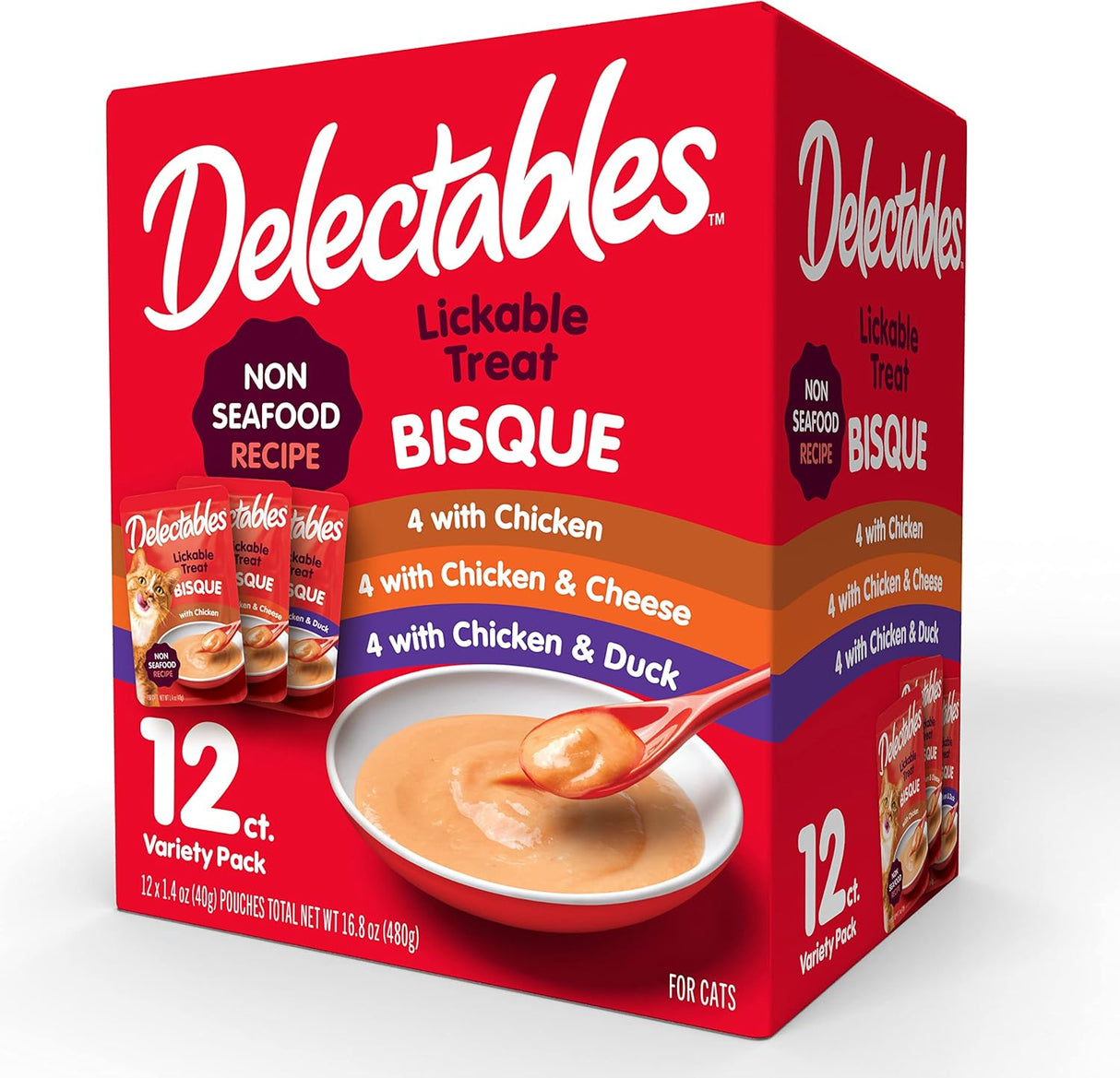 Delectables Bisque Lickable Gato, Variedad 12 Cuentos