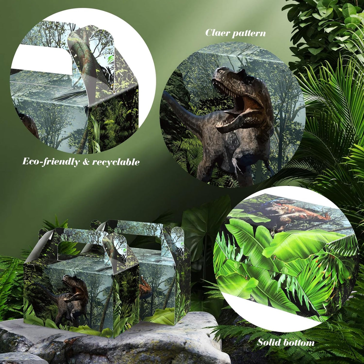 Set de Cajas de Golosinas con Tema Dinosaurio para Fiestas