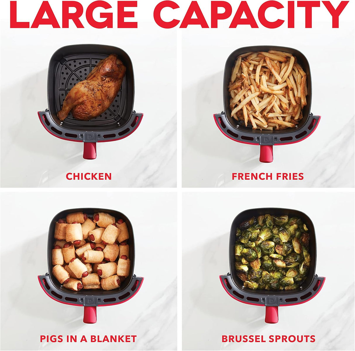 Freidora de aire DASH Tasti-Crisp™ 2.6 Qt, 1000 W, Compacta