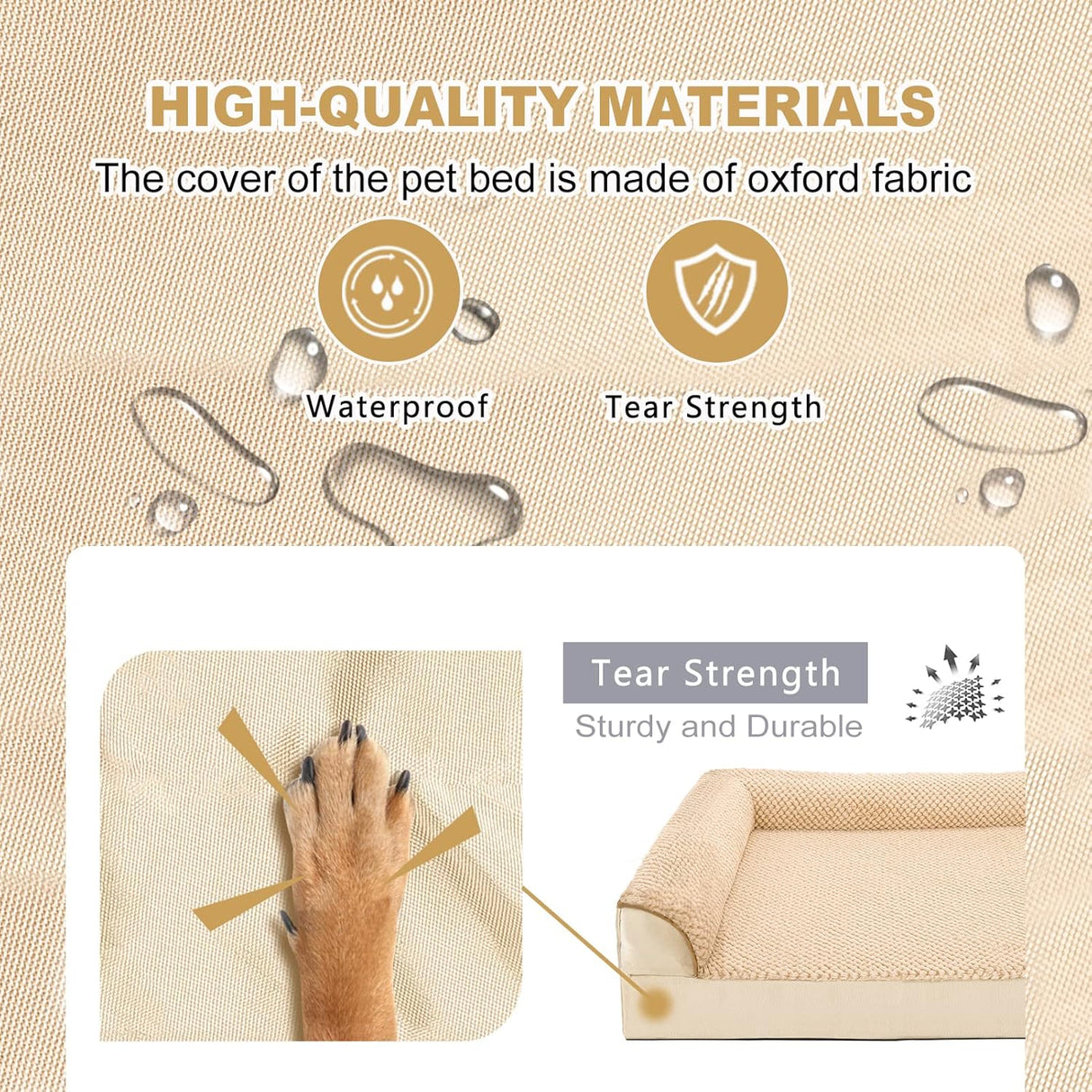 Cama ortopédica para perros medianos JOYELF, sofá L, lavable