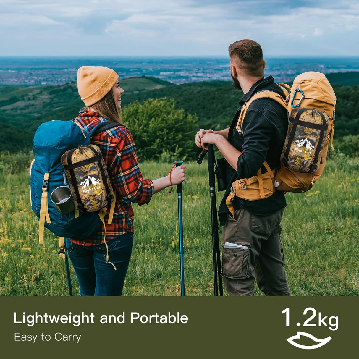 Hamaca de Noche Cat, aislante, ligero, 4 estaciones, 8x3.6ft