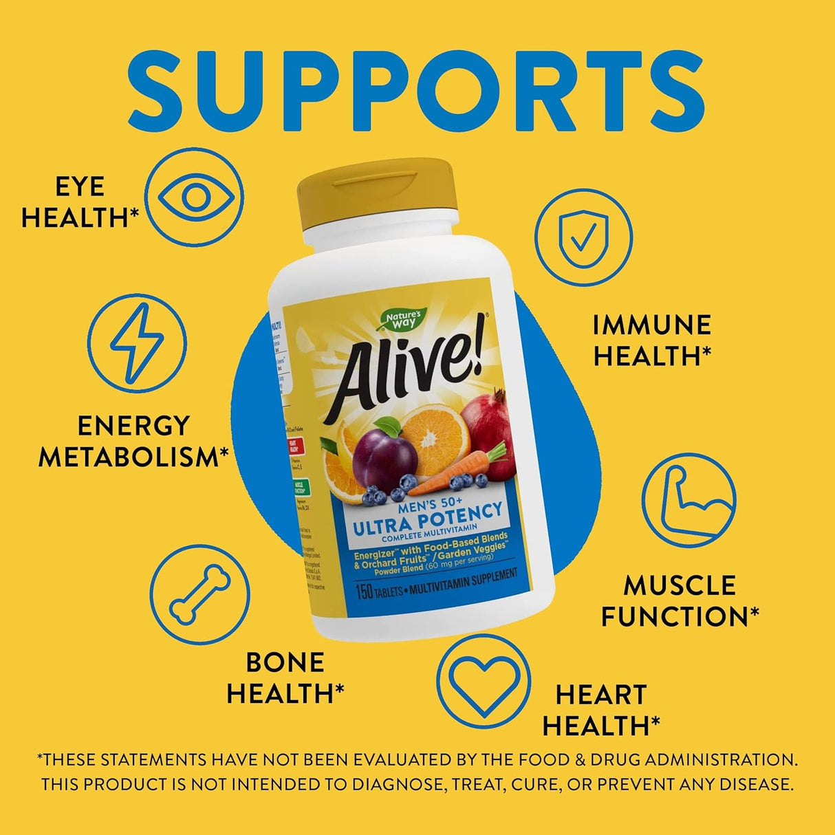 Suplemento Nature's Way ¡Alive! Ultra multivitamínico 150 un