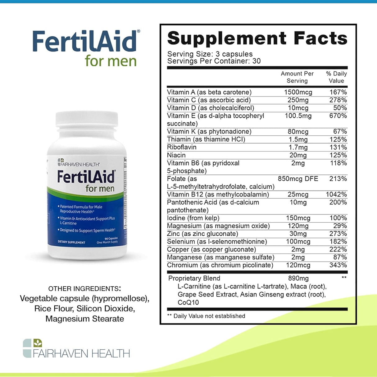 Suplemento fertilidad masculina y femenina vitaminas