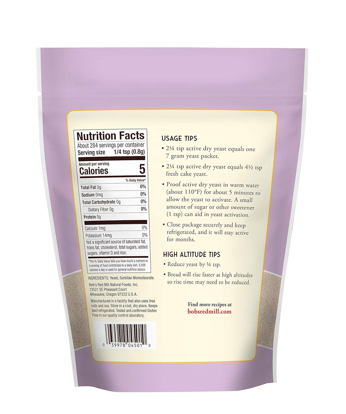 Bob's Red Mill Levadura seca activa sin gluten, 08 onzas