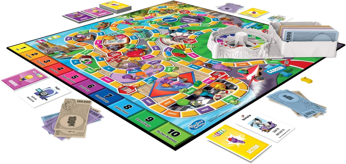 Juego de Vida Hasbro, juego de mesa familiar para 2-4 jugadores