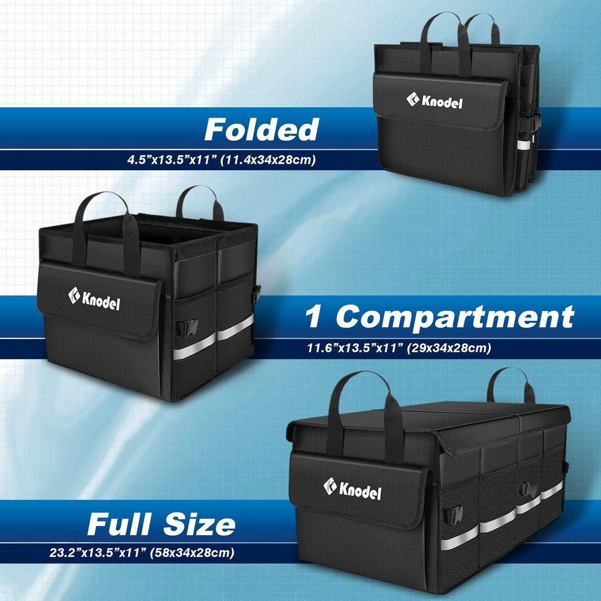 Organizador de Maletero Plegable con Tapa para Auto, Modelo 2C