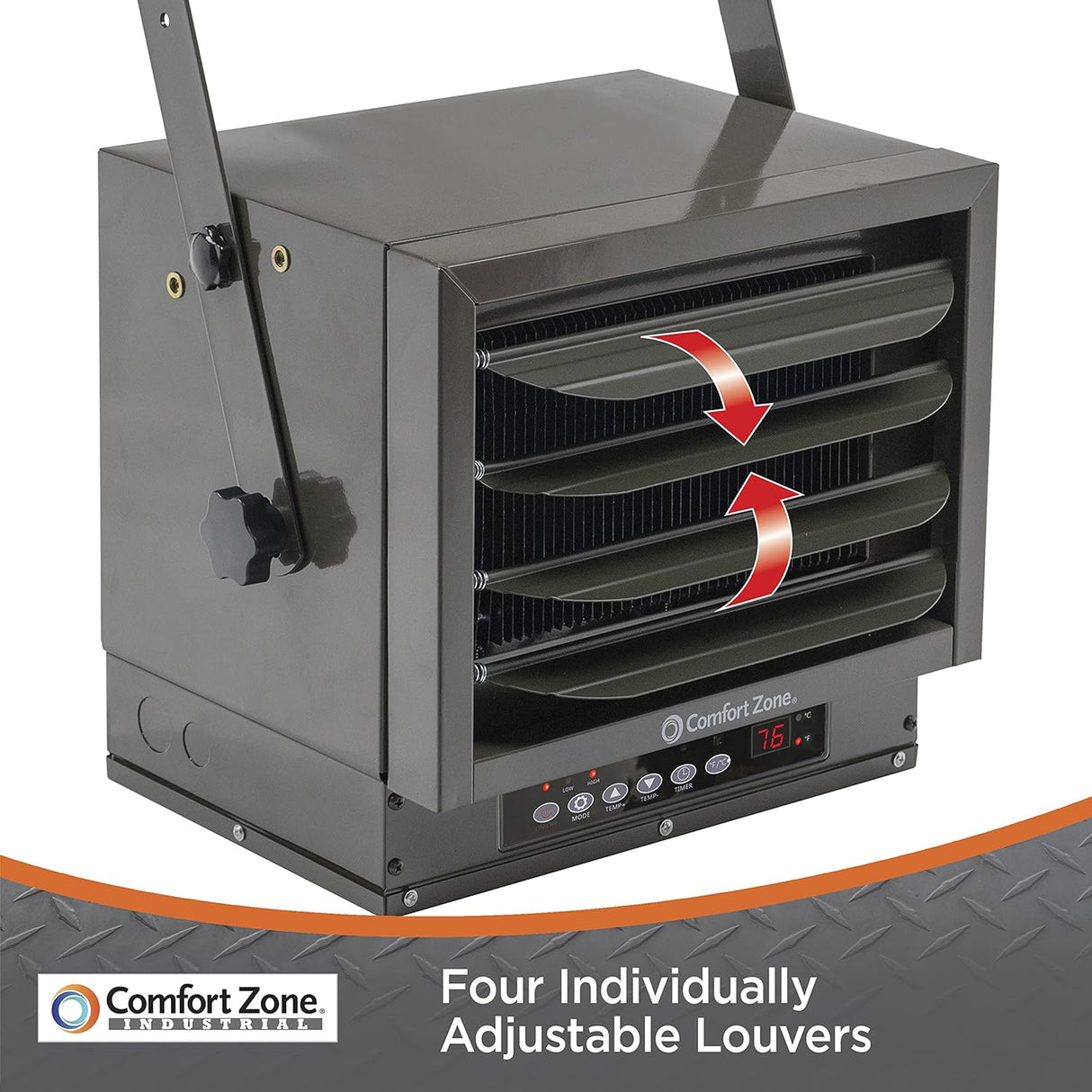 Calefactor de 7,500 vatios y 240 V con control remoto, Gris