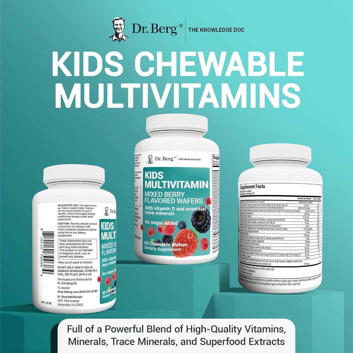 Suplemento Multivitaminas masticables diario para niños