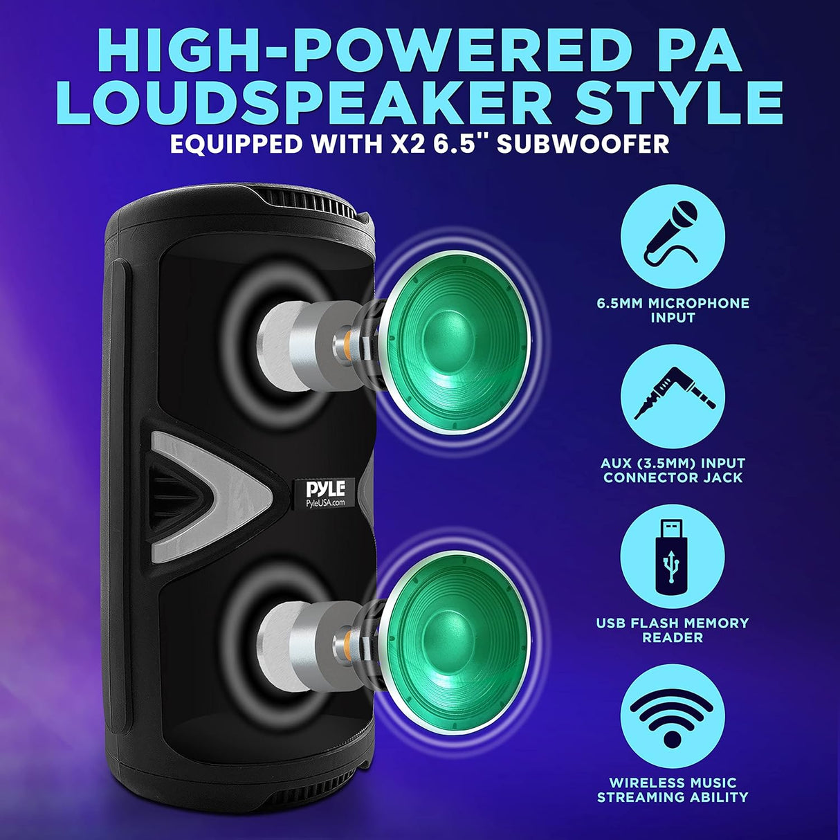 Altavoz Bluetooth PA portátil PYLE-PRO PPHP2818B