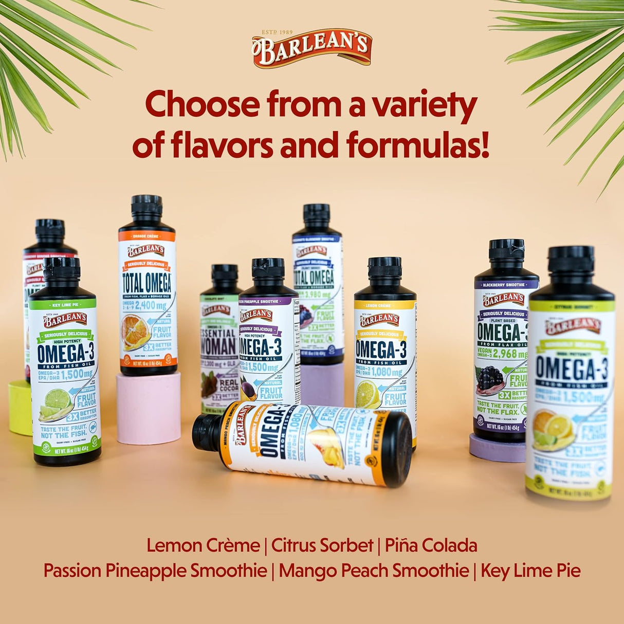 Suplemento de Omega 3 Barlean's, 1500mg EPA & DHA, 16 oz