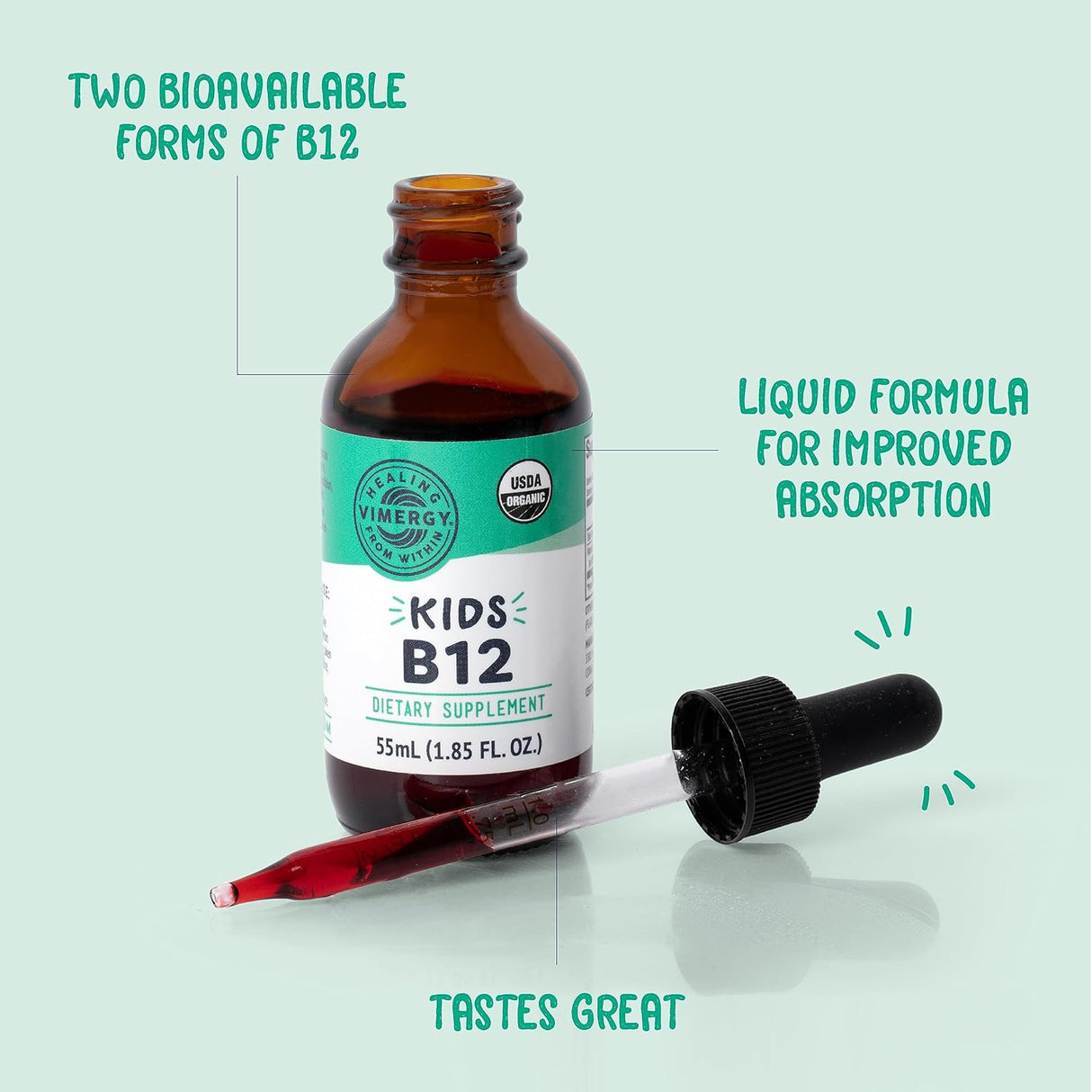 Vimergy Kids B12 Líquido Orgánico - Apoyo Inmunológico 55 mL