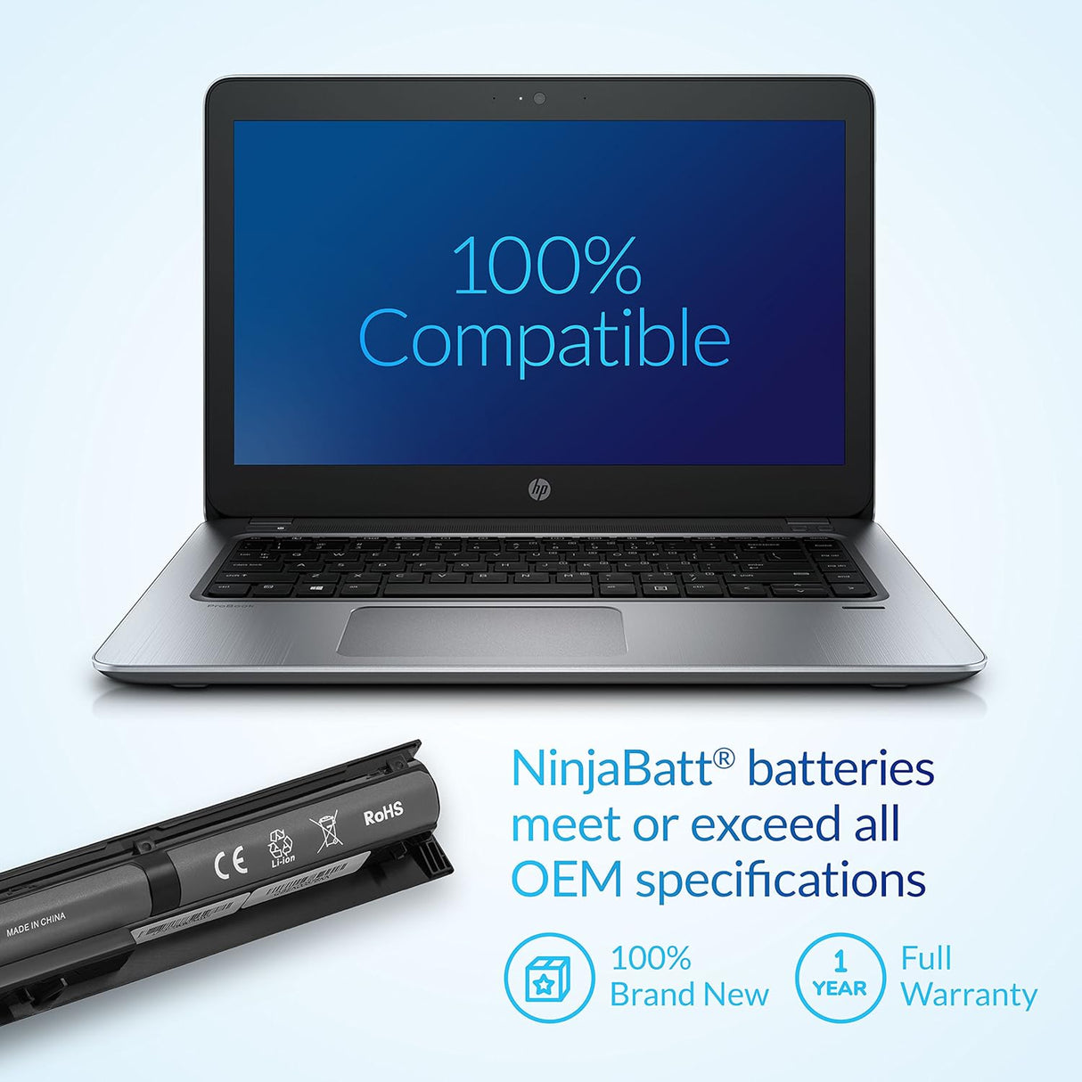 Batería de HP 756743-001 de 4 celdas/2200mAh VI04 NinjaBatt