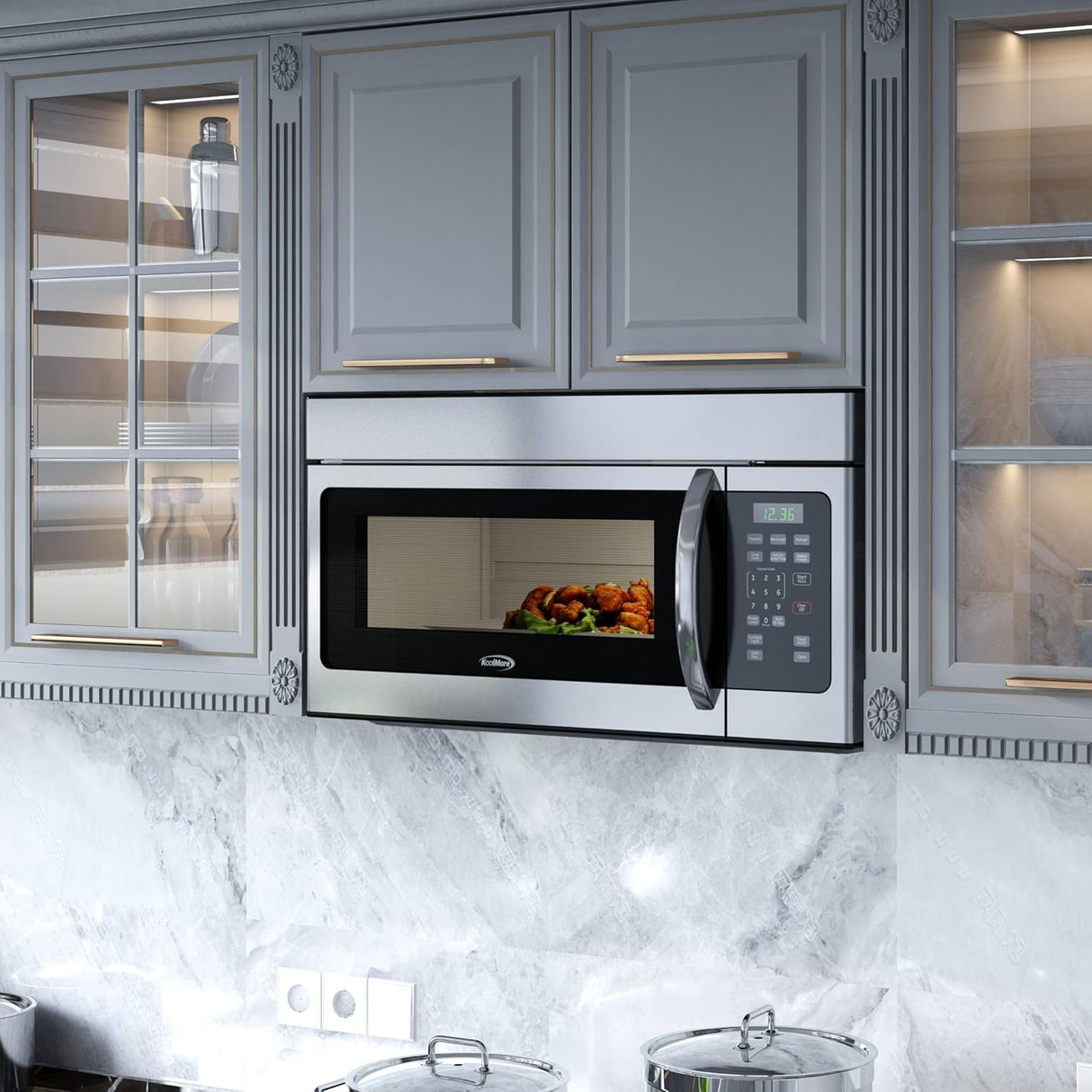 Microondas KoolMore KM-MOT-1SS, 300CFM, 10 Niveles, Timer