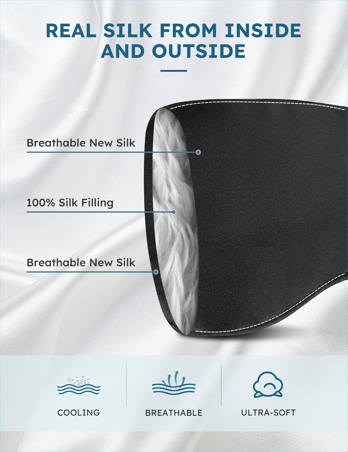 Máscara de Sueño con Auriculares MUSICOZY, 3D, Inalámbrica