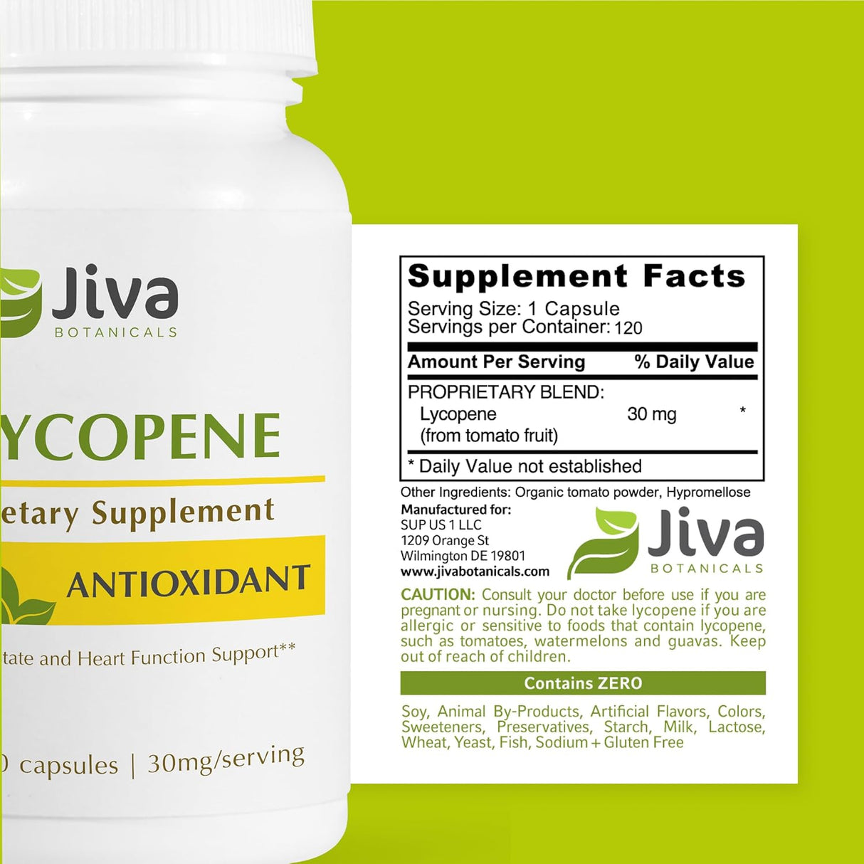 Suplemento de licopeno 30 mg Cáp Extracto de tomate orgánico