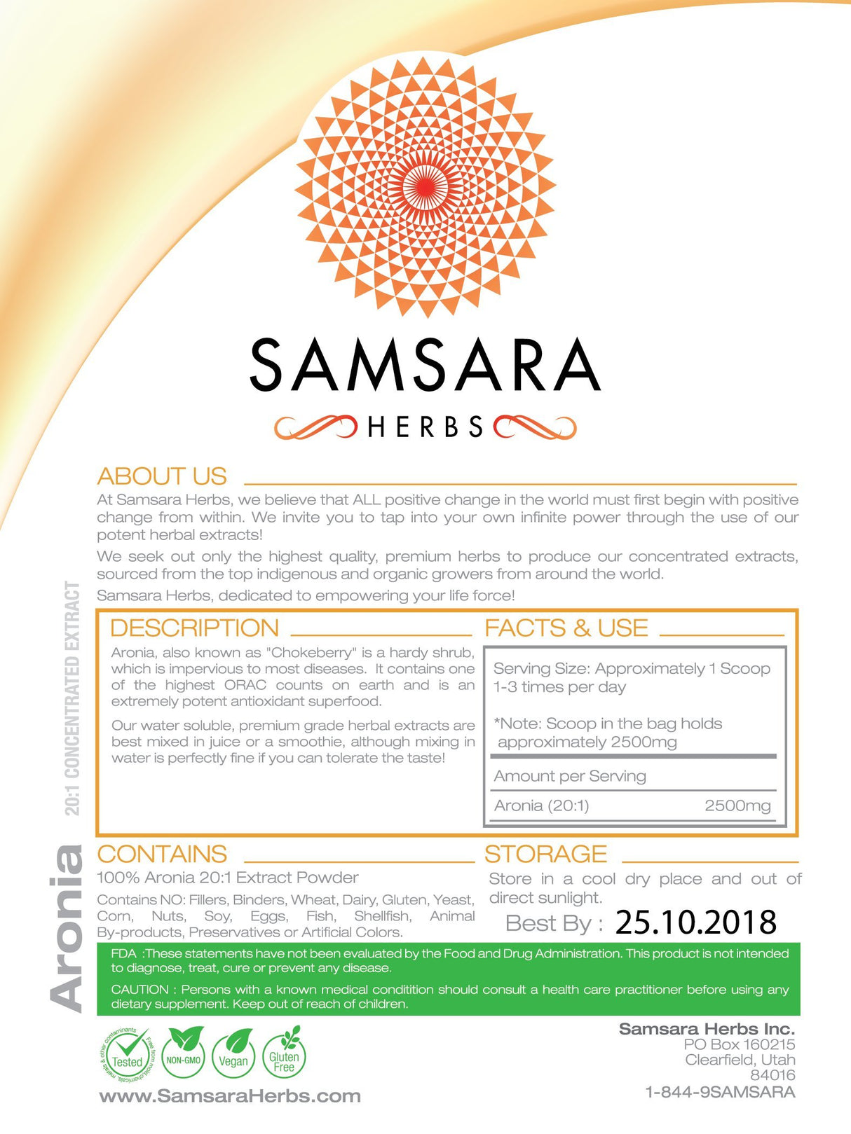 Aronia Berry Extract Powder 20:1 Concentration