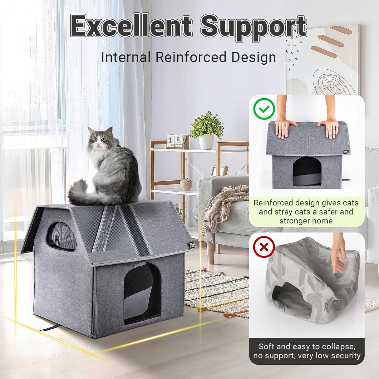 Casa para Gatos MIU Color, Aislada, Grande, 17.1 x 15 x 16.6