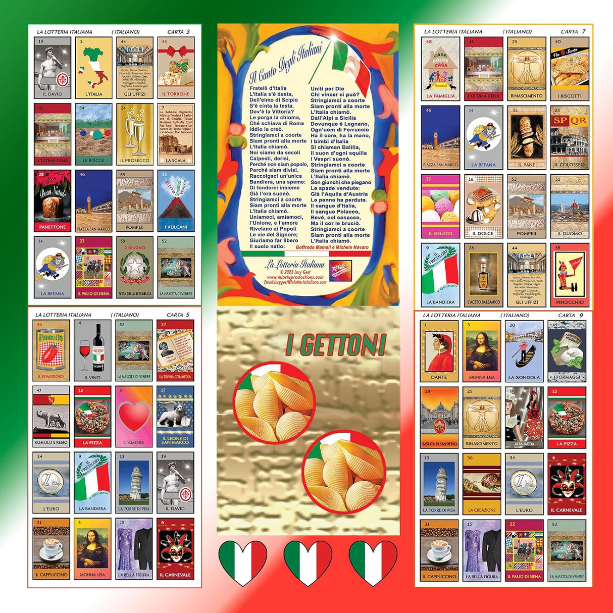 Juego de Lotería Italiana Fun Bingo, 54 Cartas Ilustradas, 3-10 Jugadores