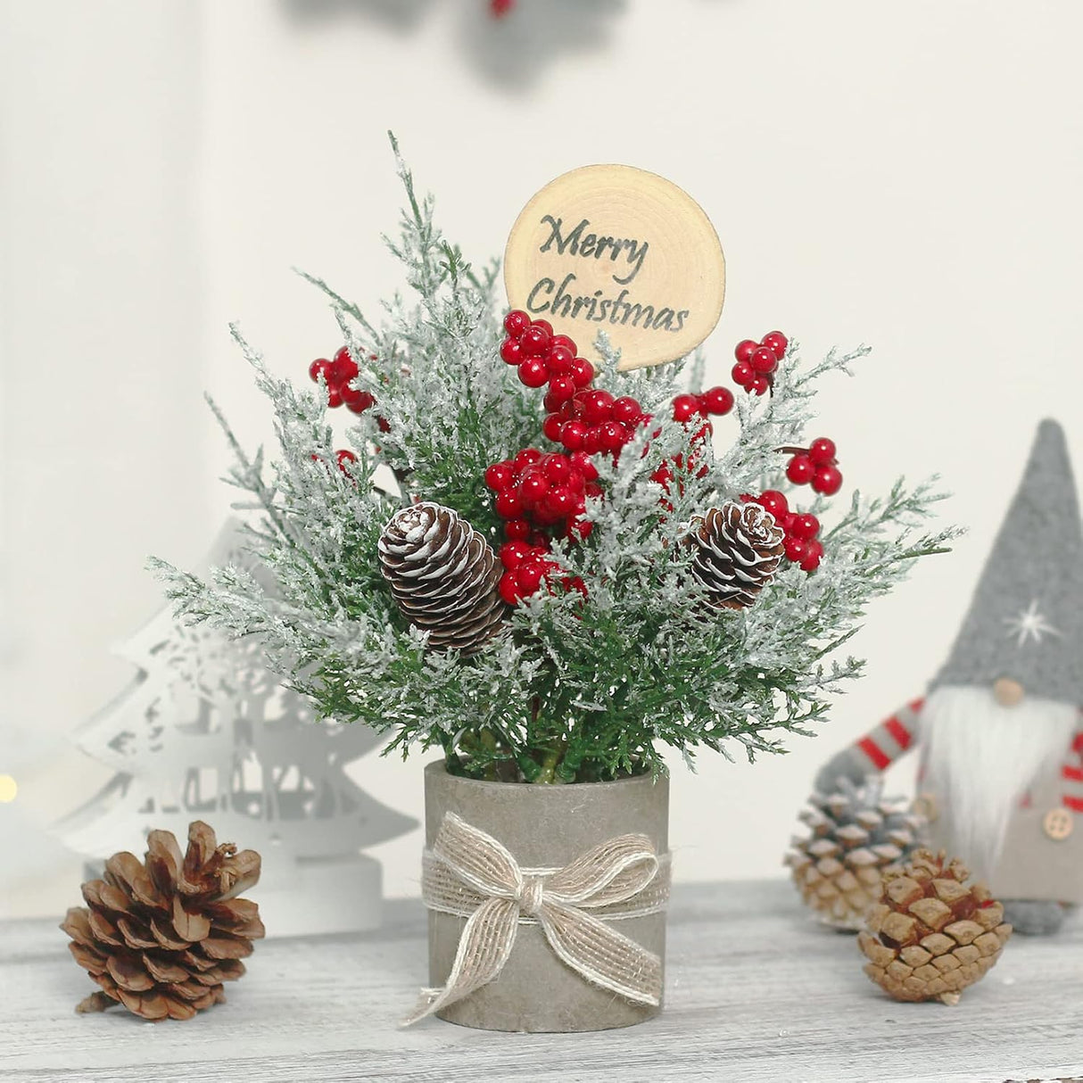 Árbol de Navidad pequeño, marca desconocida, 9 artificial, 2PCS.