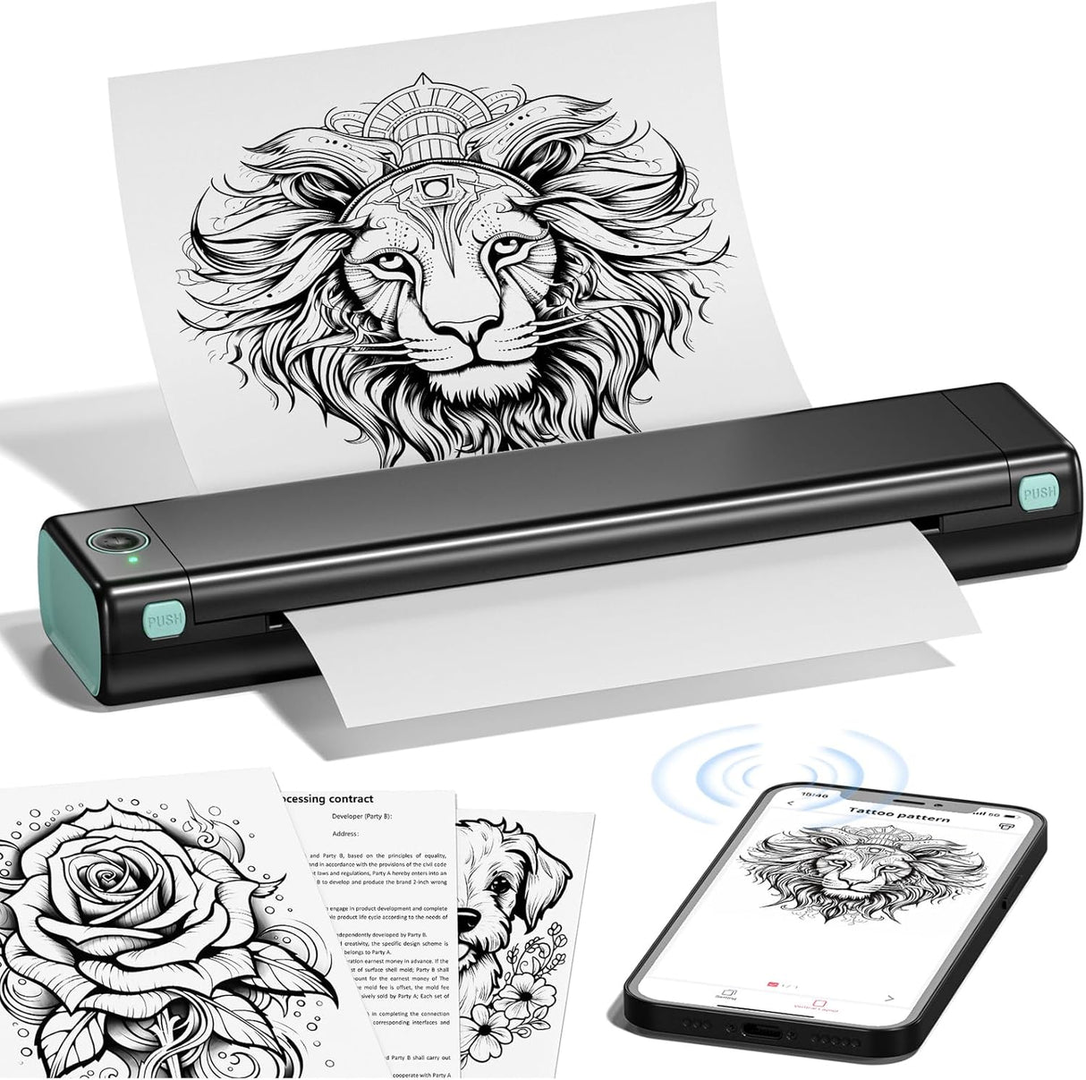 Itari M08F - Impresora portátil de plantillas de tatuaje.