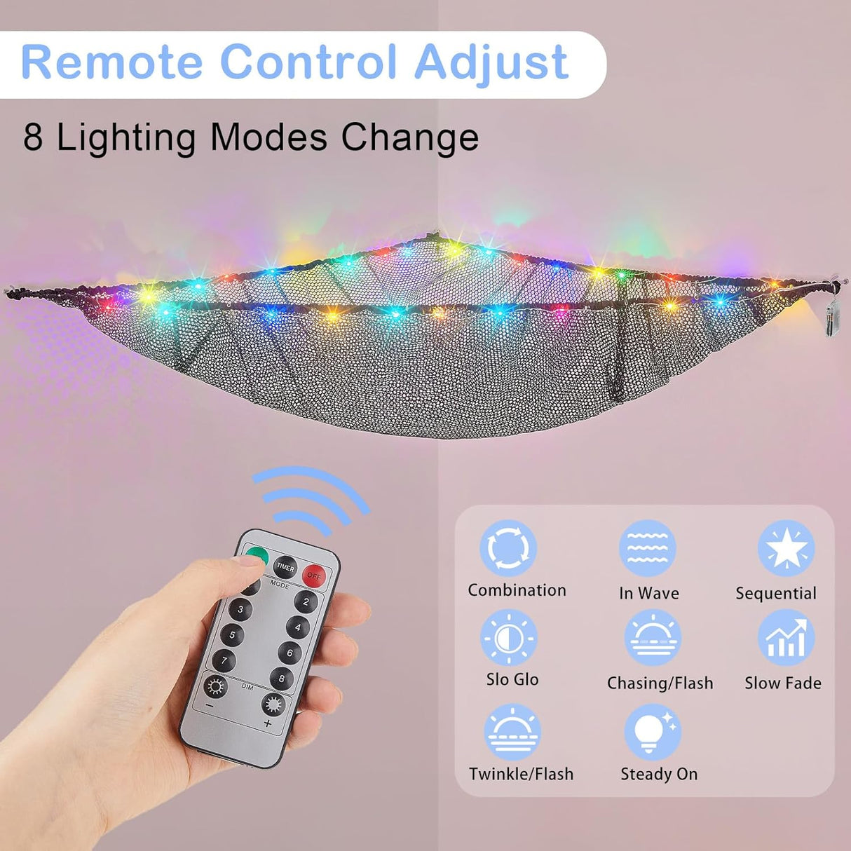 Hamaca para Peluches Basumee con Luz LED y Control Remoto