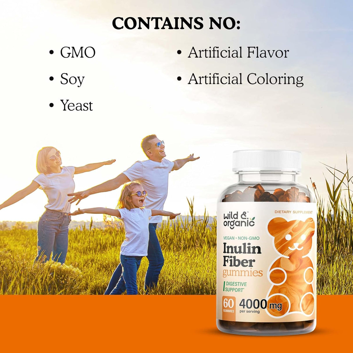 Suplemento de fibra de inulina para la salud estomacal