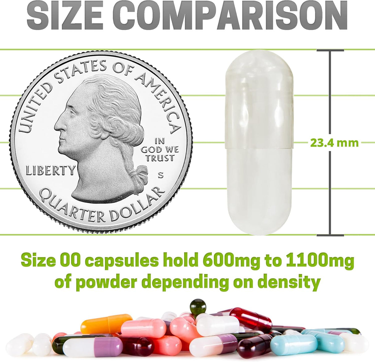 Suplementos Alimenticios as veganas vacías transparentes