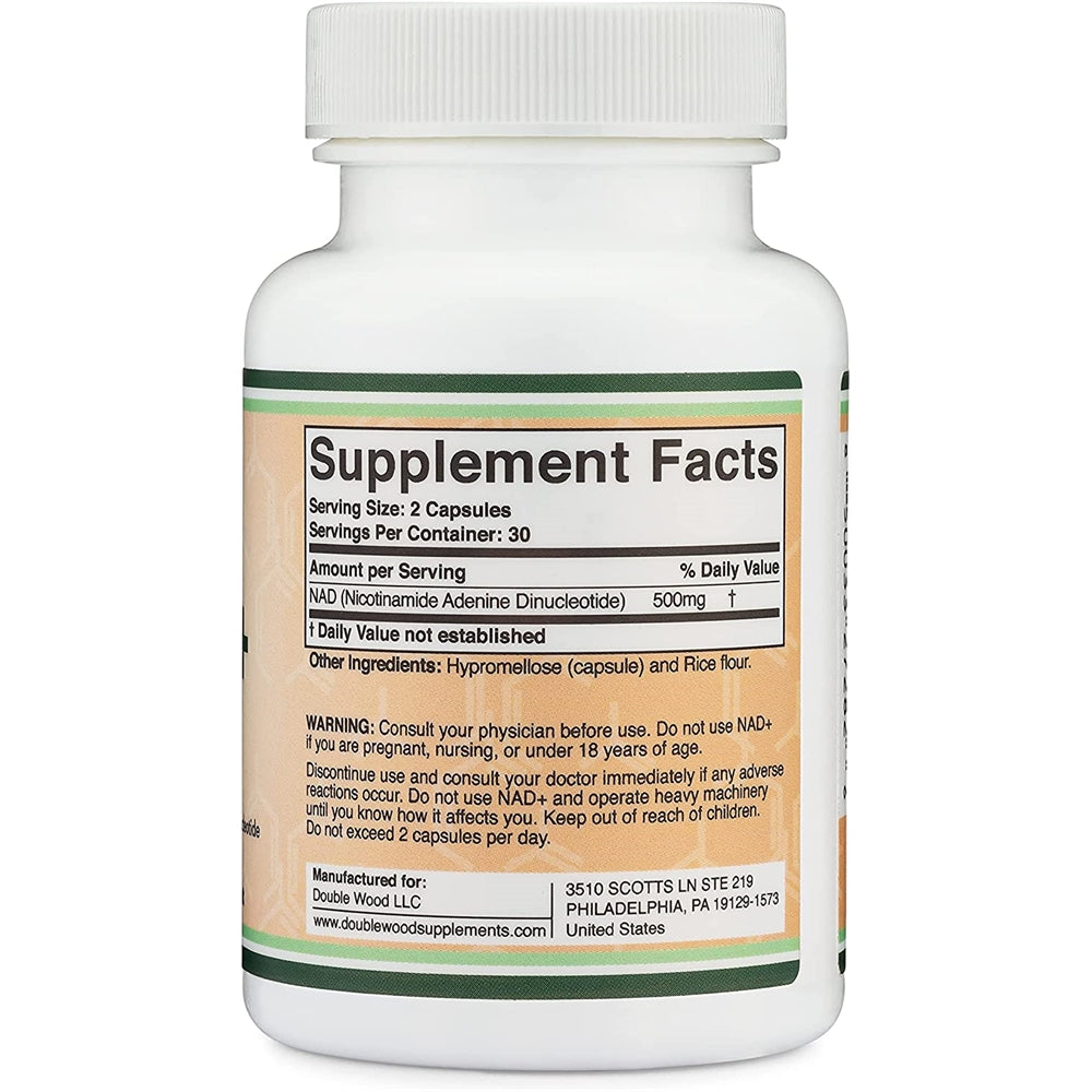 Suplemento NAD Booster 500 mg de 95% de NAD+ de nicotinamida