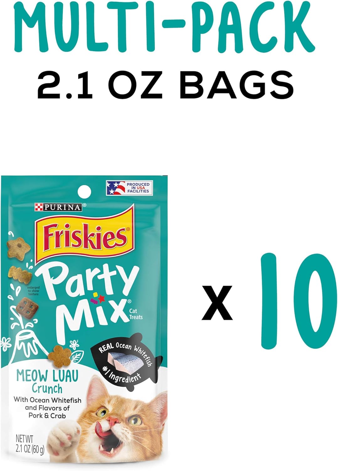 Golosinas para gatos mezcla de fiesta Meow Luau Crunch