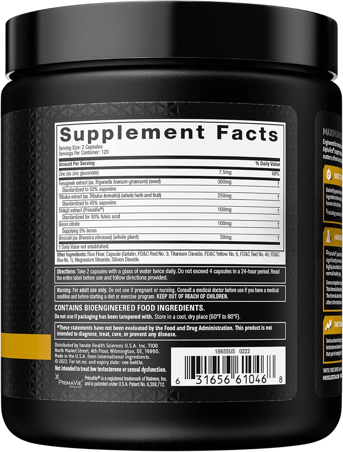 Suplementos MuscleTech AlphaTest Tribulus Terrestris 240 un