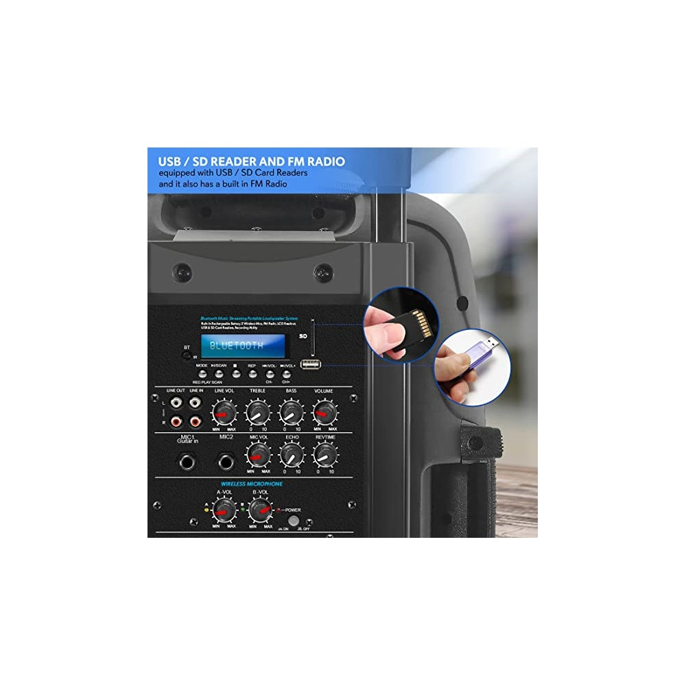 Parlante Portátil con Bluetooth PYLE-PRO PPHP1235WMU