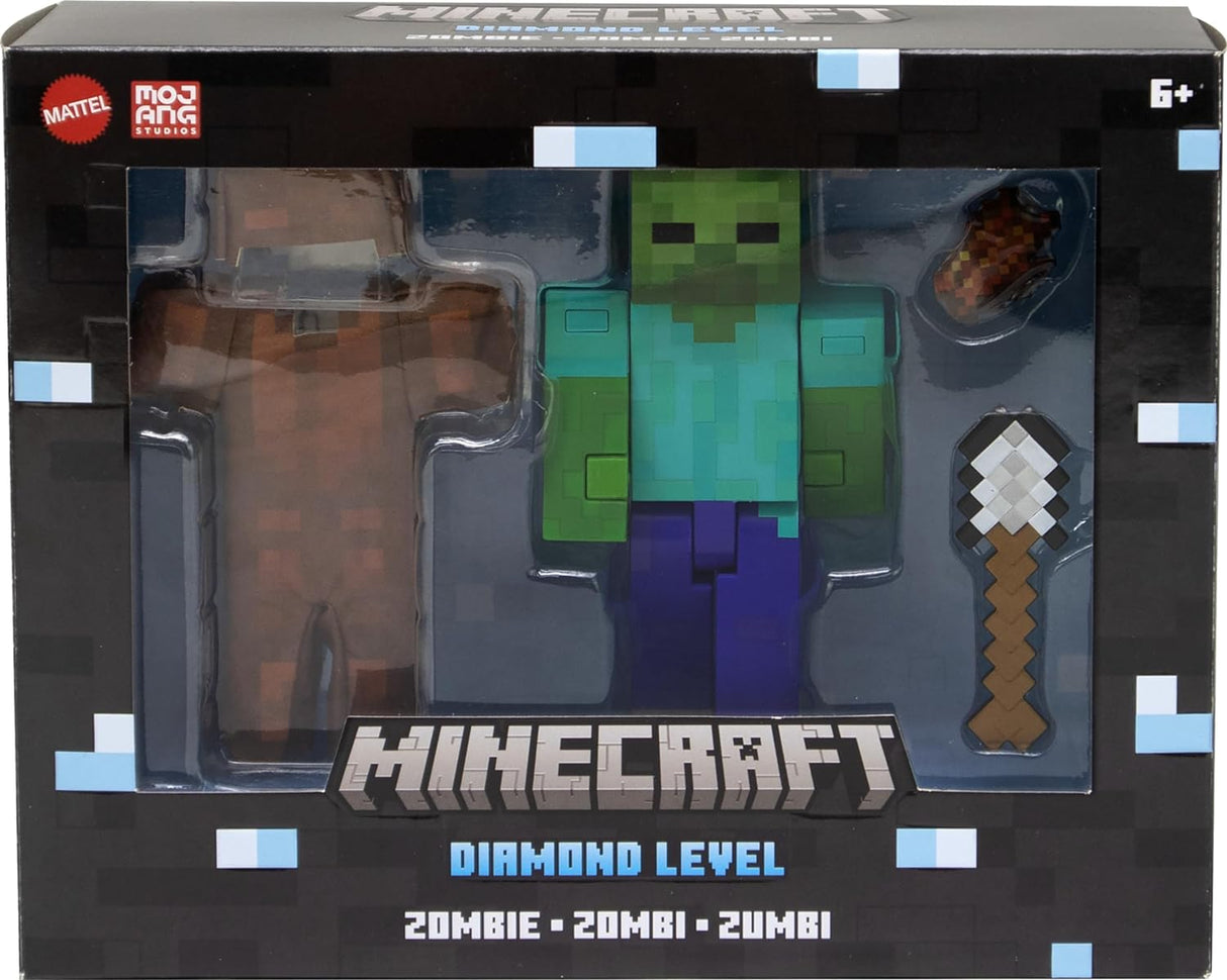 Figura Zombie Minecraft Mattel, 5.5 con 4 Accesorios