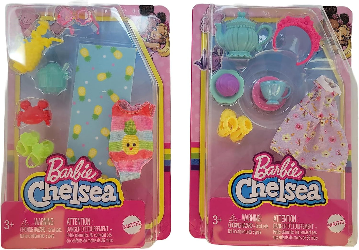 Paquete de accesorios Barbie Chelsea Playa y Té - Moda y Esenciales