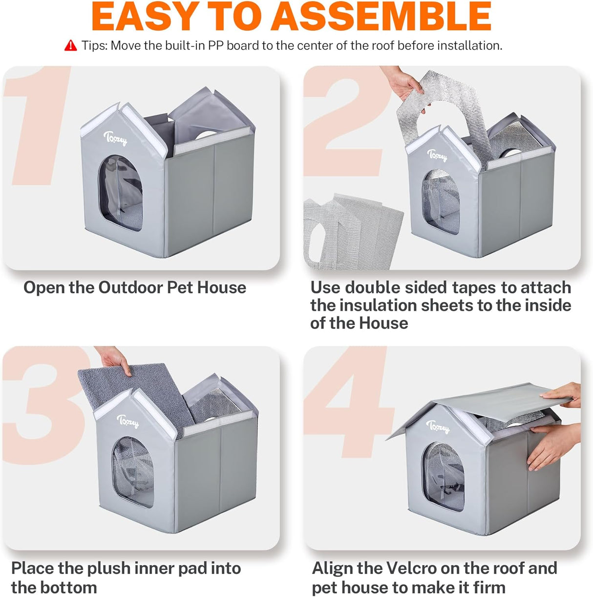 Casa para Gatos Exterior Toozey, Aislada, Impermeable, Modelo 2023