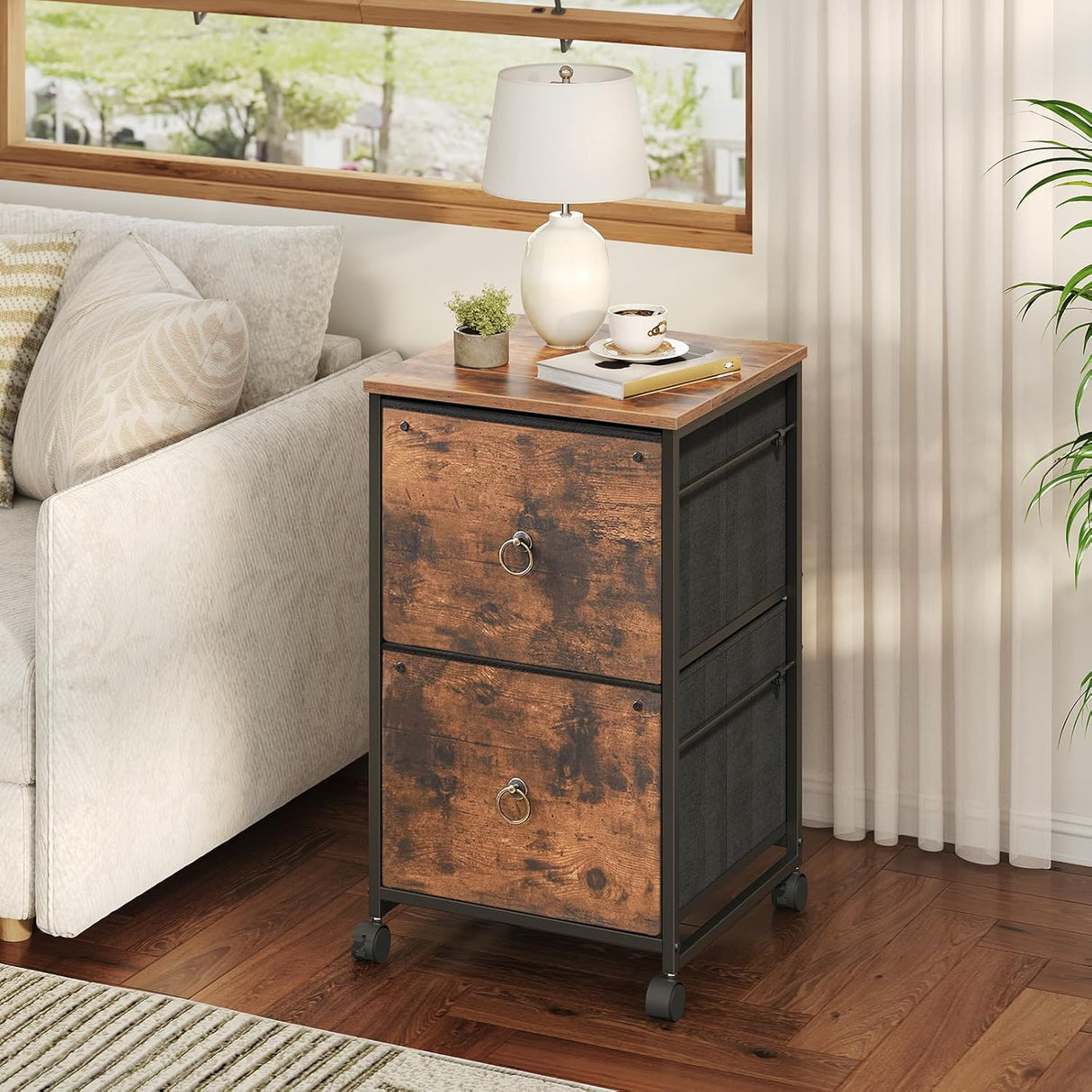 Archivo móvil HOOBRO, 2 cajones, para oficina, modelo BF20WJ01