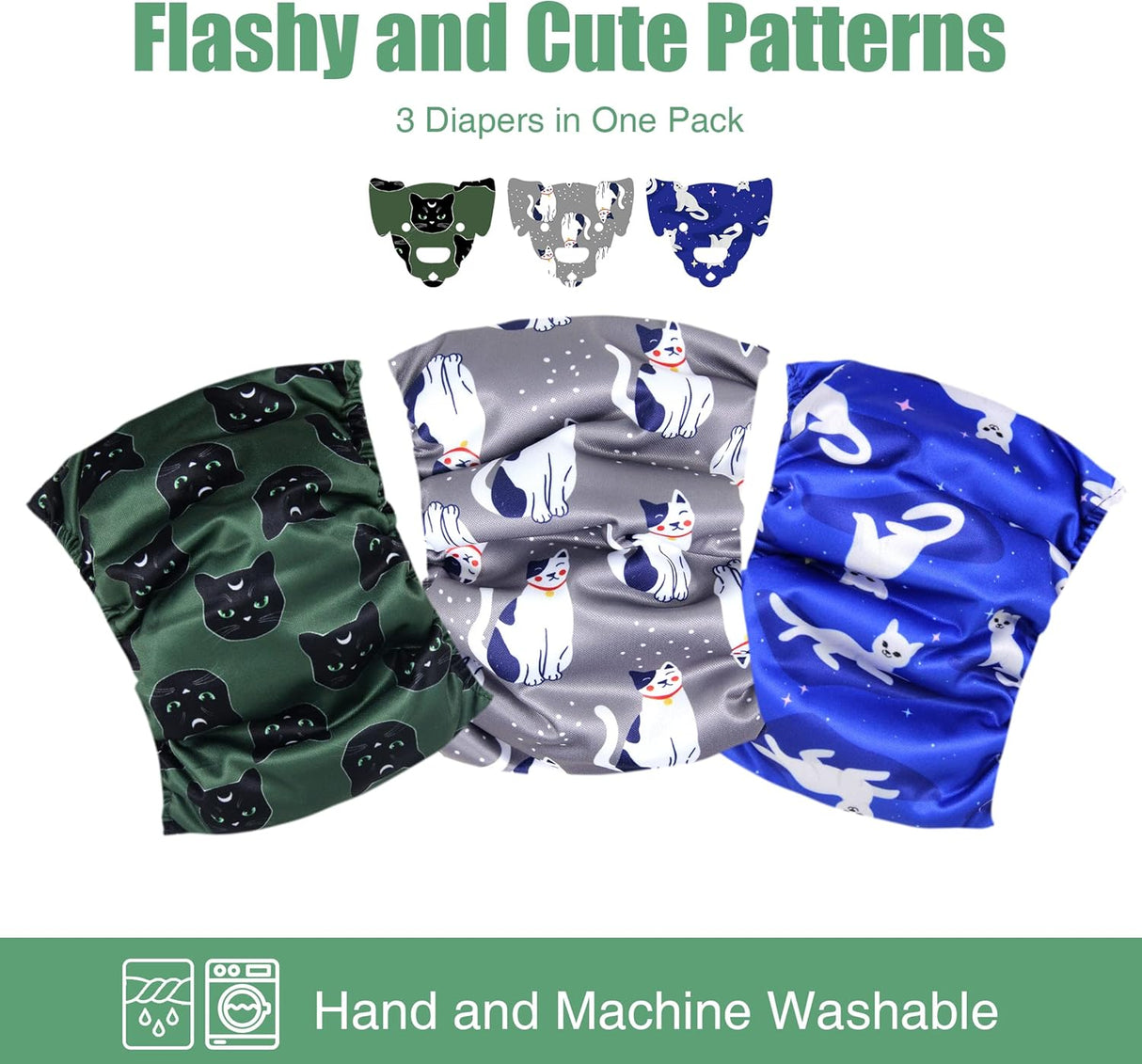 wegreeco Pañales lavables para el vientre machos ( M)