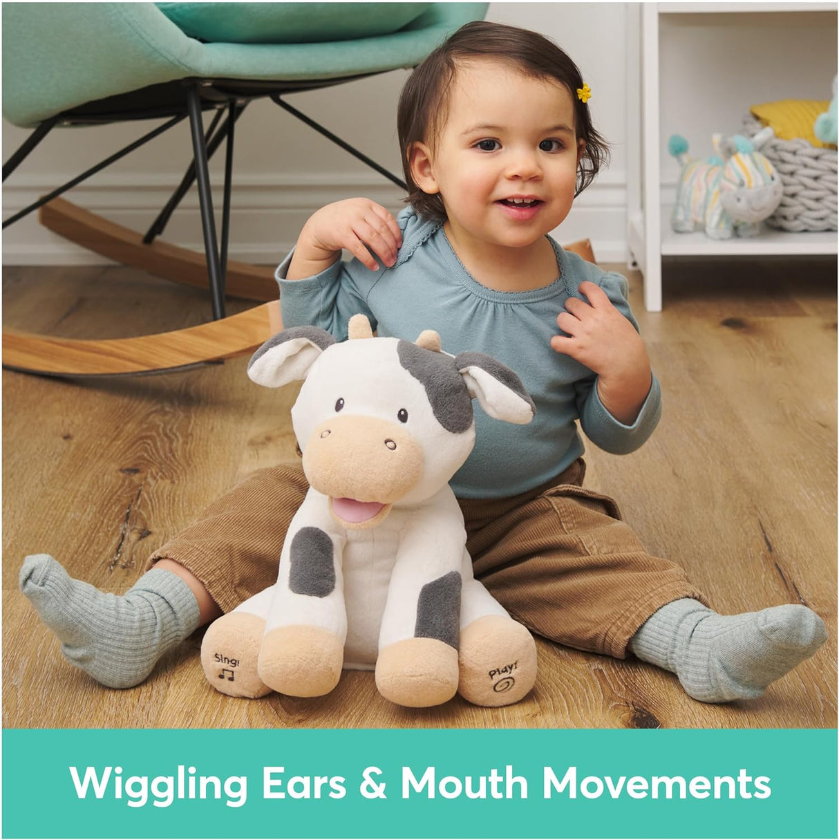 Juguete sensorial animado de peluche que canta 12 pulgadas