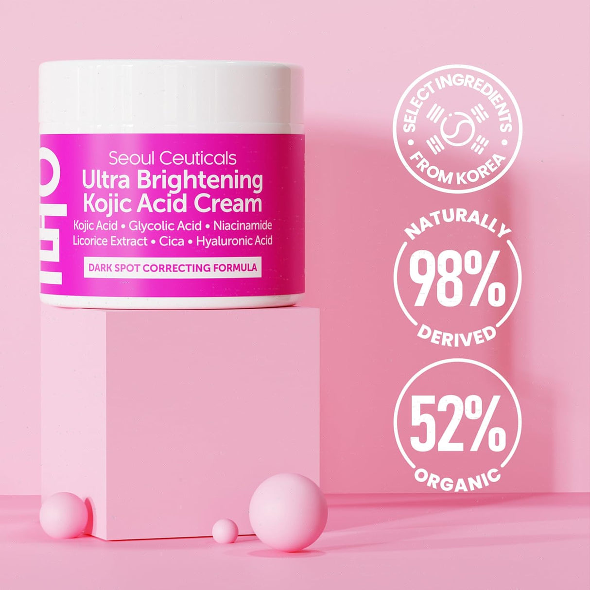 Crema Coreana Ácido Kójico, Ácido Glicólico, Niacinamida - 2oz