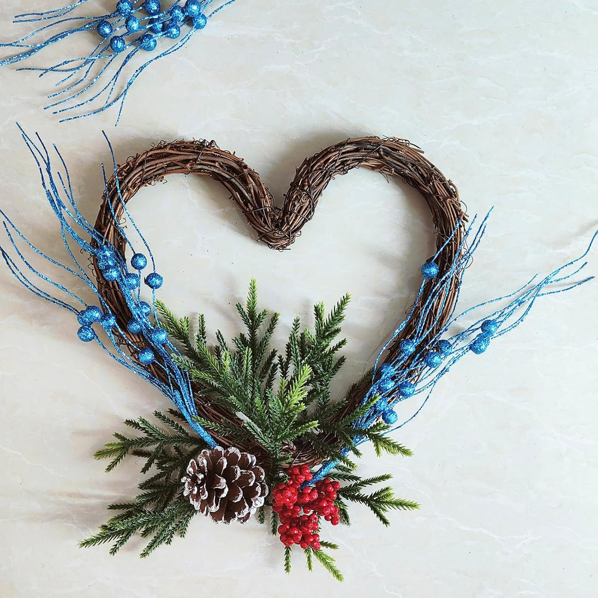 20 Piezas Decoraciones de Árbol de Navidad, Picks y Ramas