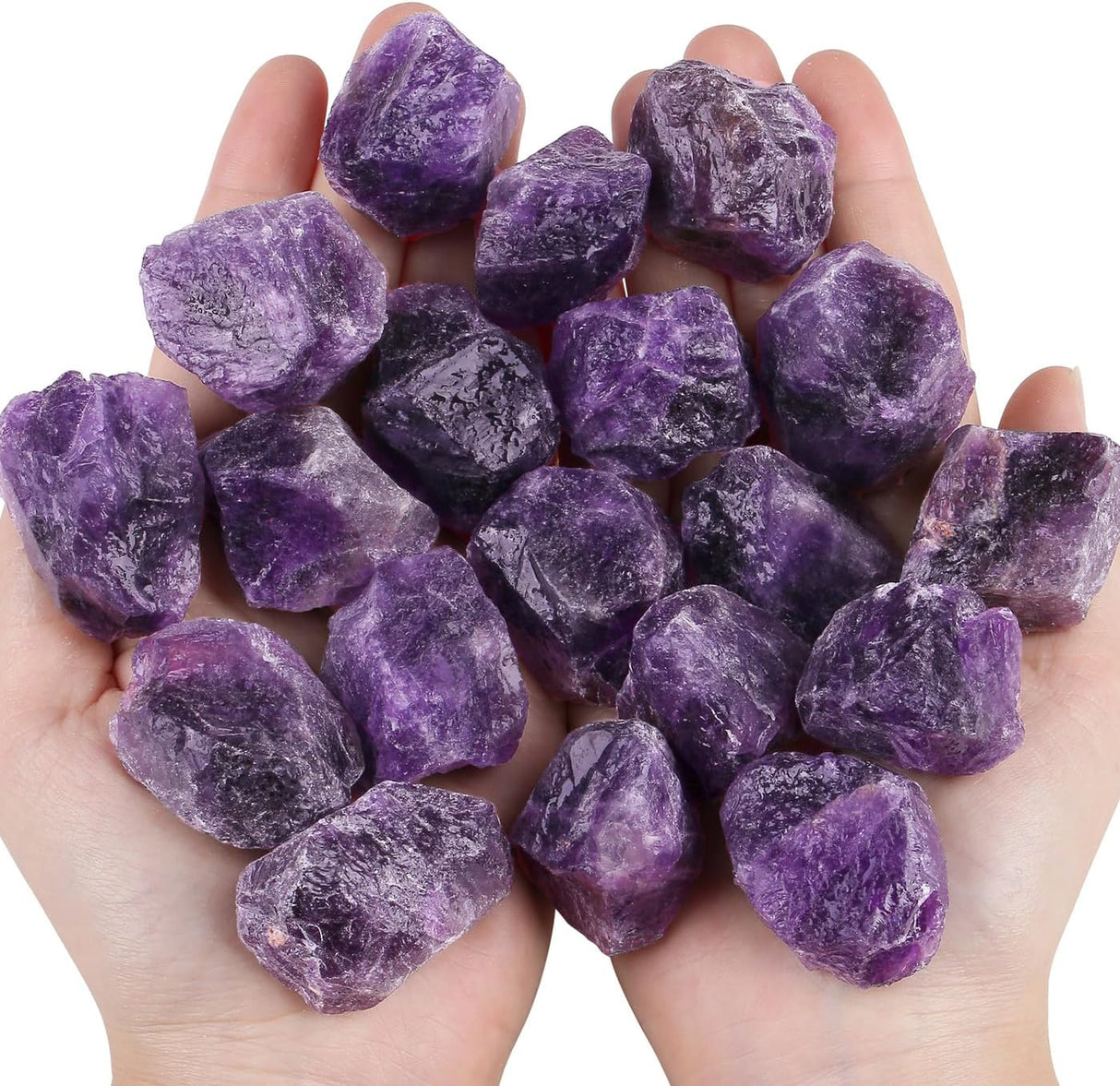 QINJIEJIE Cristales de amatista, piedras de cristal curativo
