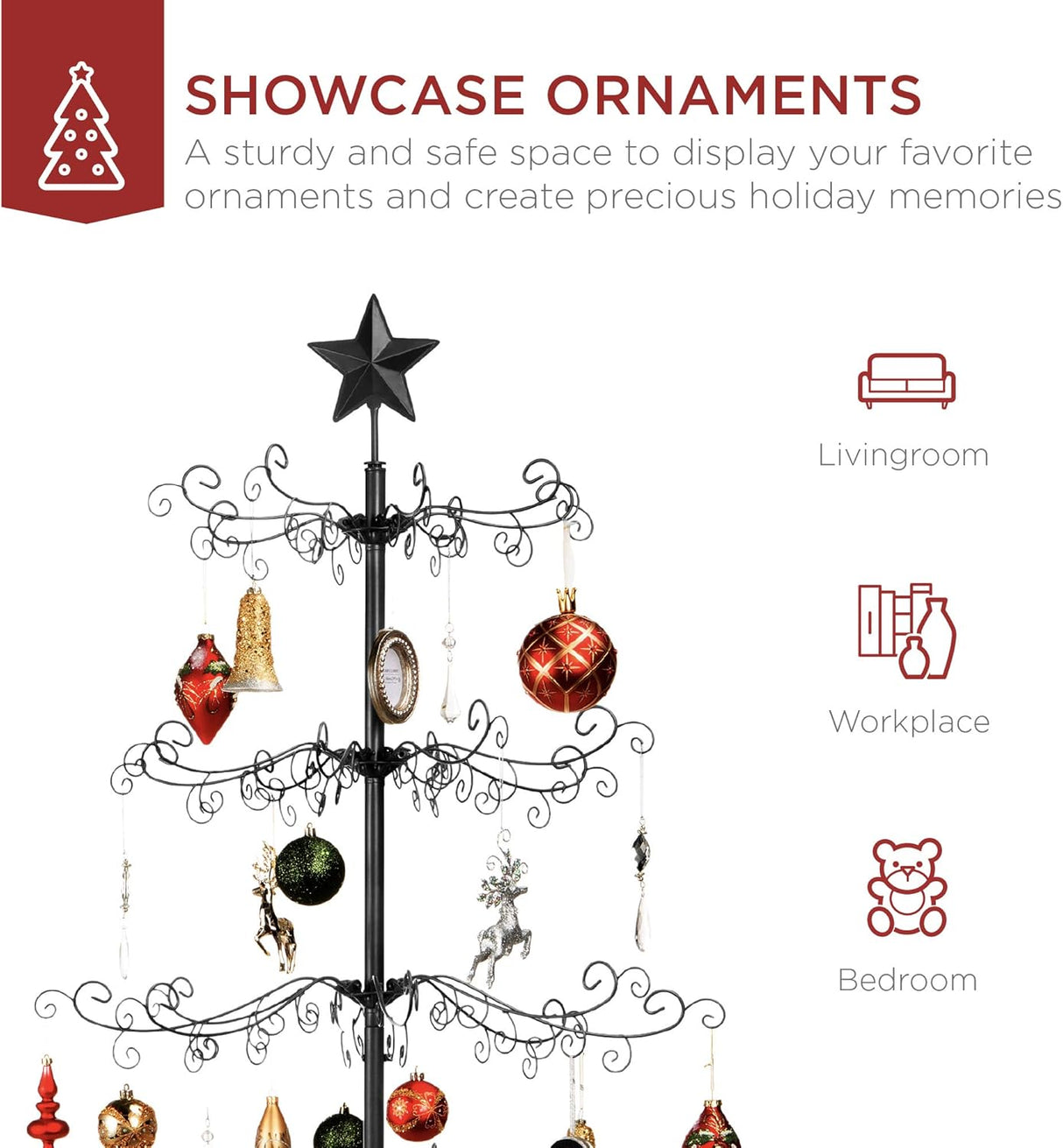 Árbol de Navidad de Hierro Forjado Best Choice Products 6ft