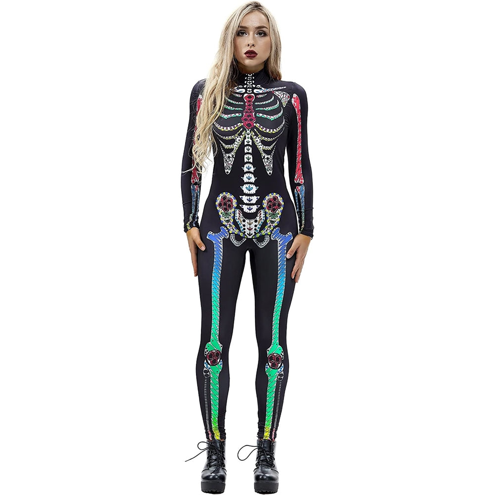 Disfraces de Esqueleto de Halloween negro talla L