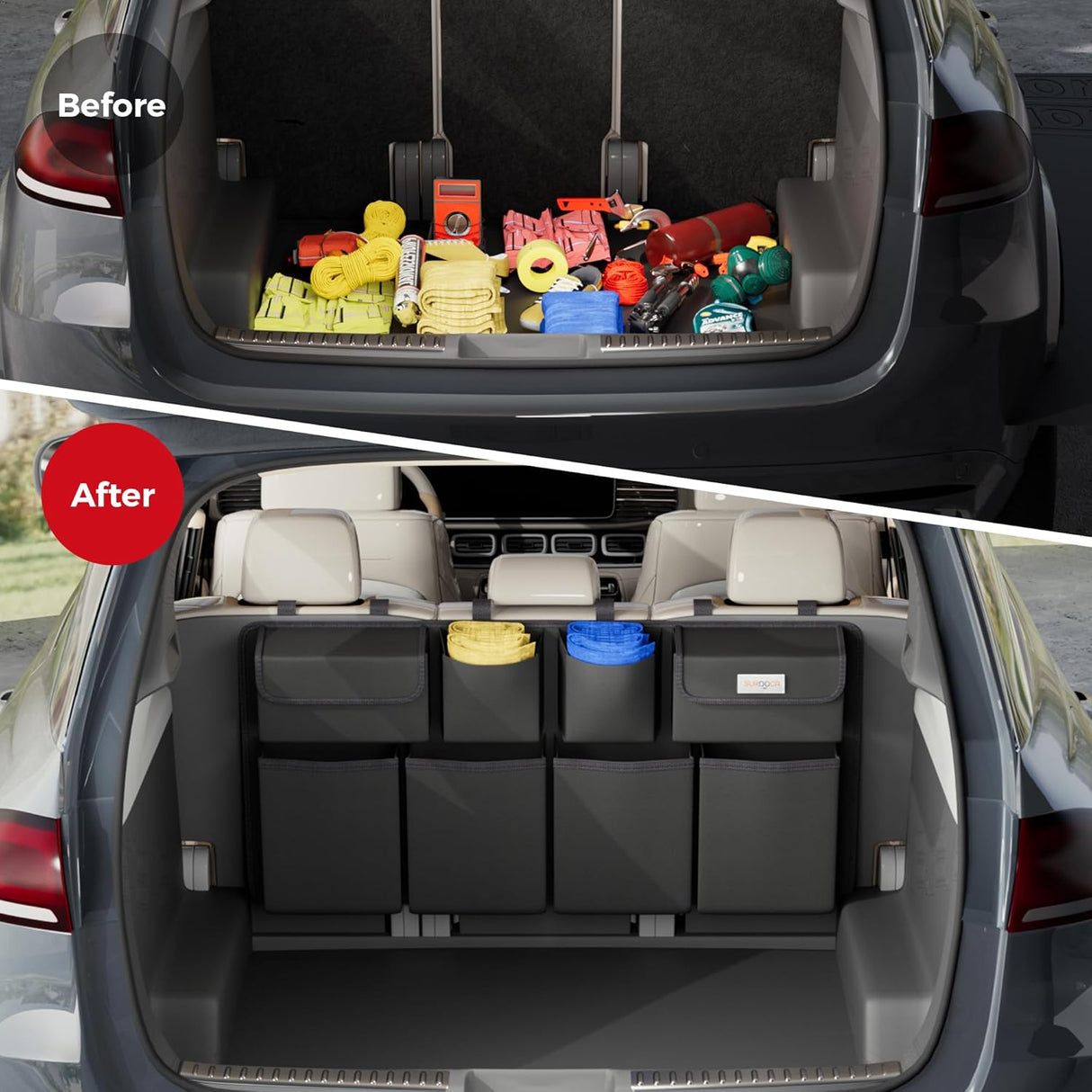 Organizador de Maletero SURDOCA, 8 Compartimentos, 2024 Upgrade