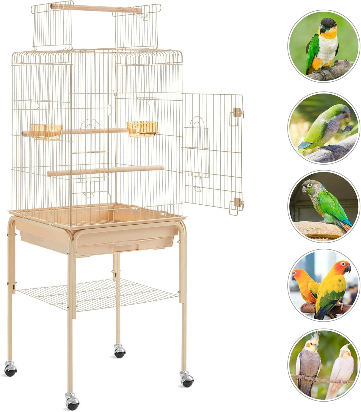 Jaula para pájaros de hierro blanca Yaheetech